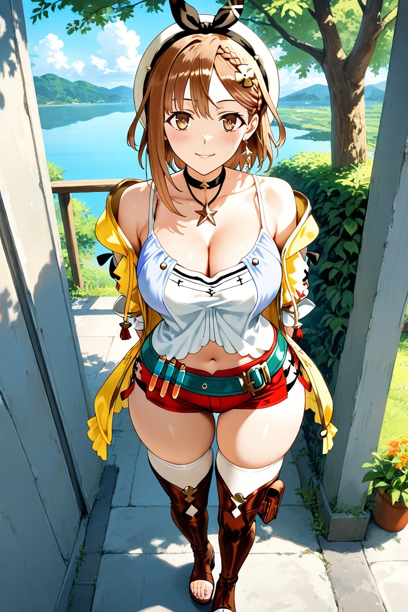 Reisalin Stoutatelier Ryza, Bare Shoulder, Brown Eyes Hentai AI Porn