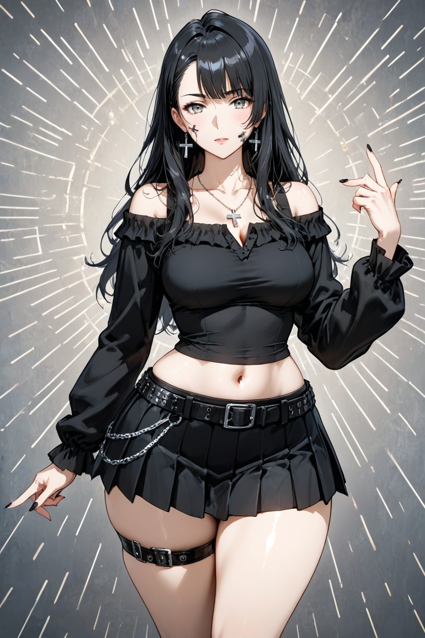 Straight Uneven Bangs, Medium Breasts, 18+ Hentai AI Porn