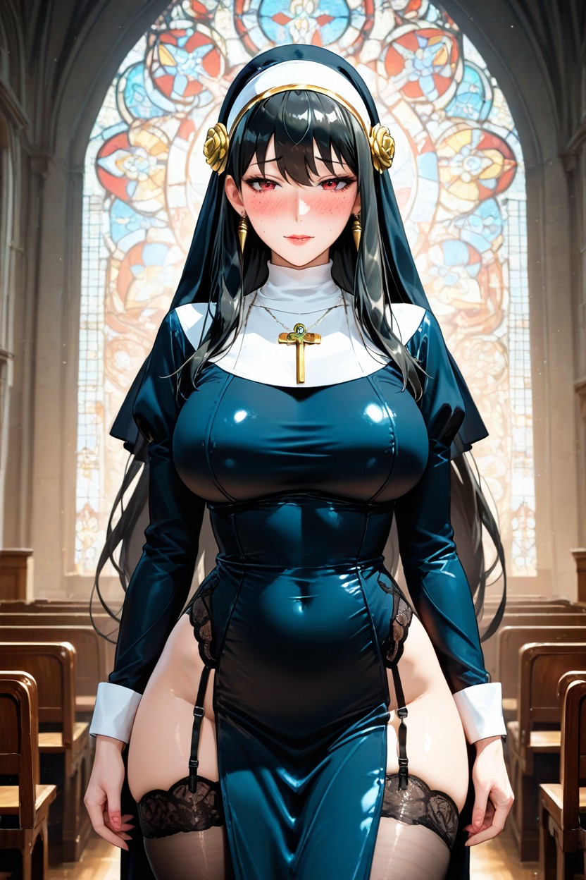 25+, Extremely Beautiful Face, Big Red Eyes Hentai AI Porn
