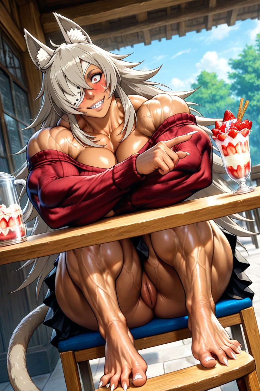 Extra Long Sharp White Claws On Toenails, Spreading Toes, Extremely Long Sharp White Claws On Toes Hentai AI Porn