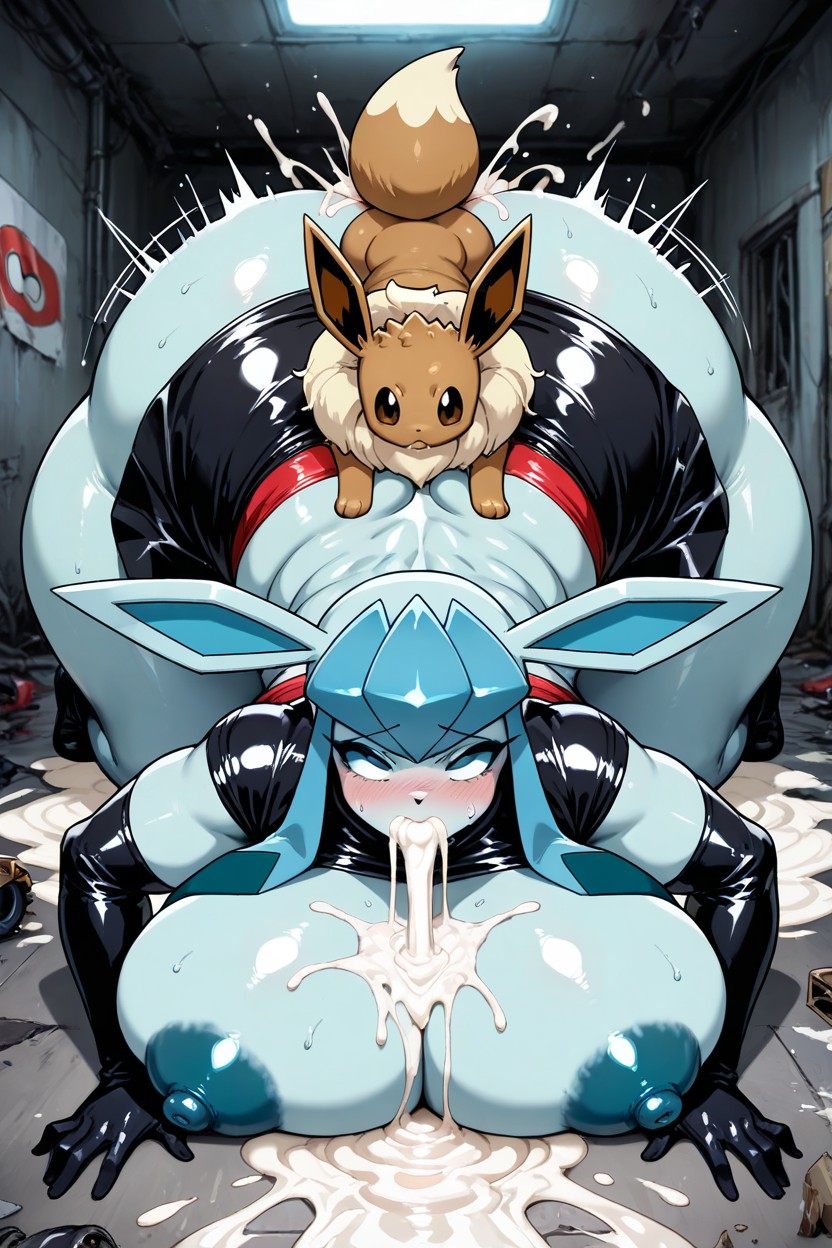 Eevee From Pokemon, Black Long Length Gloves, Ultra Wide Hips Hentai AI Porn