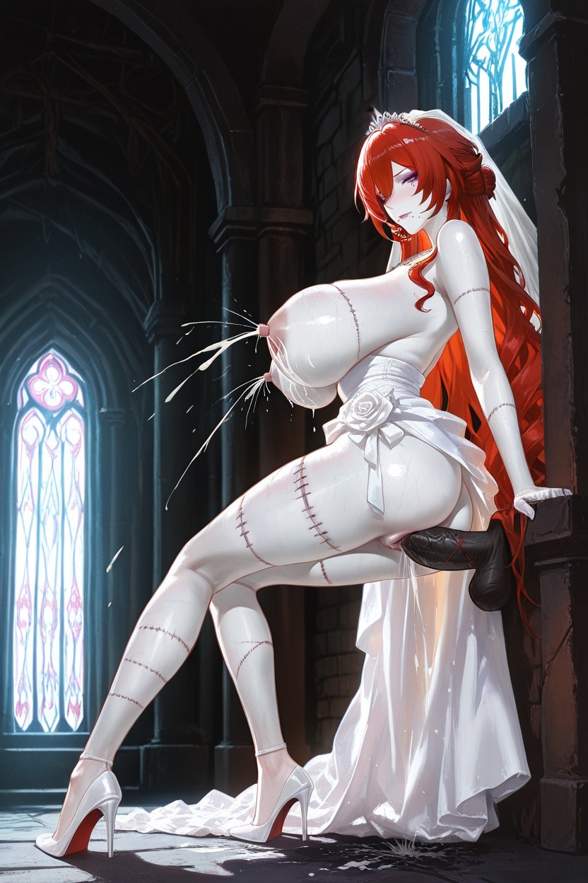 Extremely Long Cock Penetrates Her Pussy;dark Dungeon, Bubble Butt, Sad Hentai AI Porn