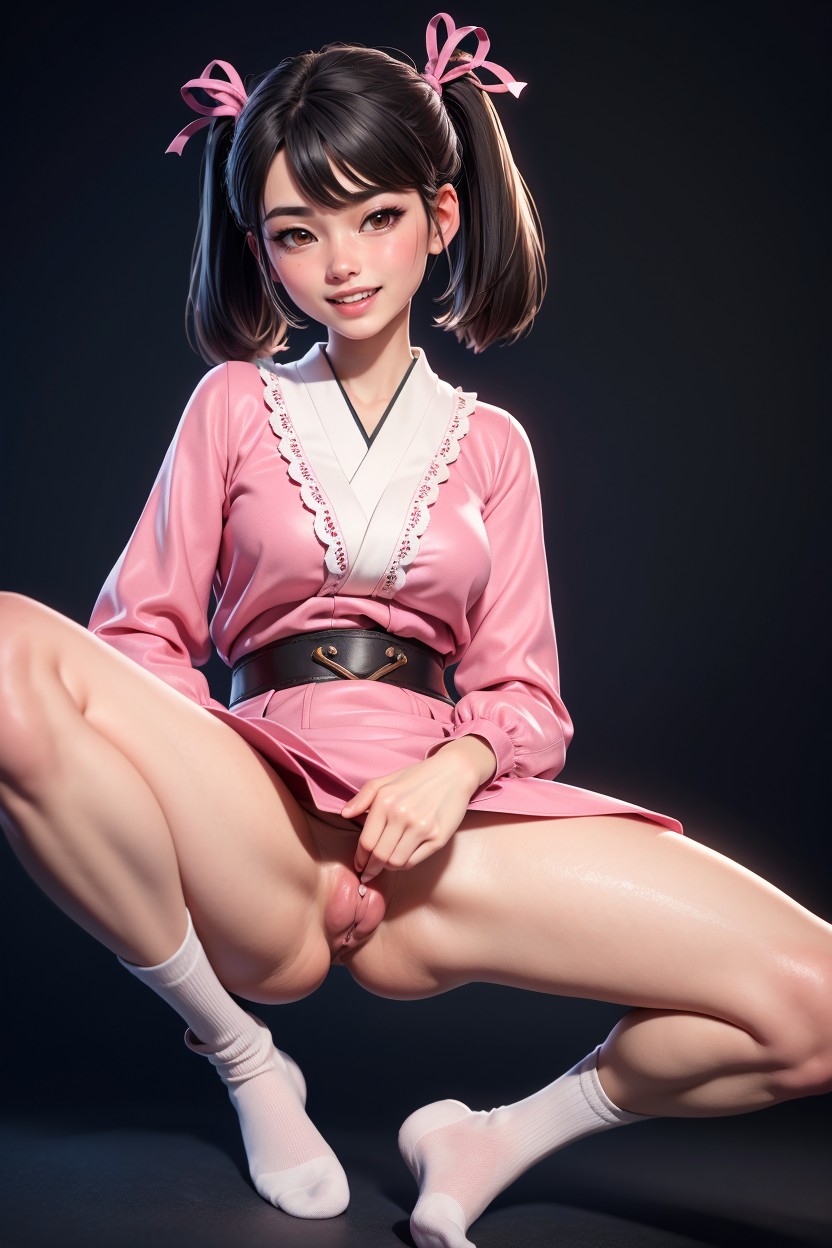 Spread Legs, No Shoes, Bangs Hentai AI Porn