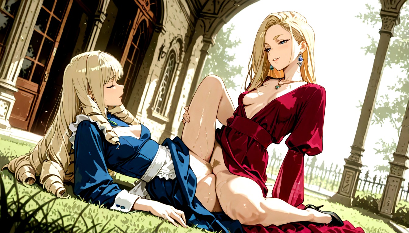 They Scissor And Trib Each Other, Sunbeams Streaming Through The Trees, Laying Down Fully Hentai IA