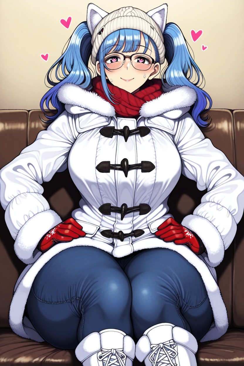 +, Hands On Hips, Twin Tails Hairstyle Hentai AI Porn