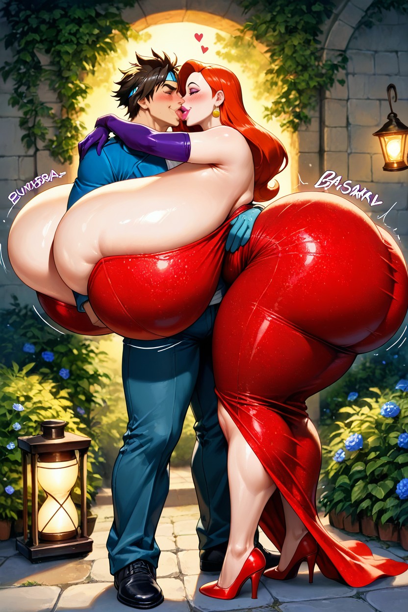 Hourglass, Ass Bigger Than Torso, Garden Hentai AI Porn