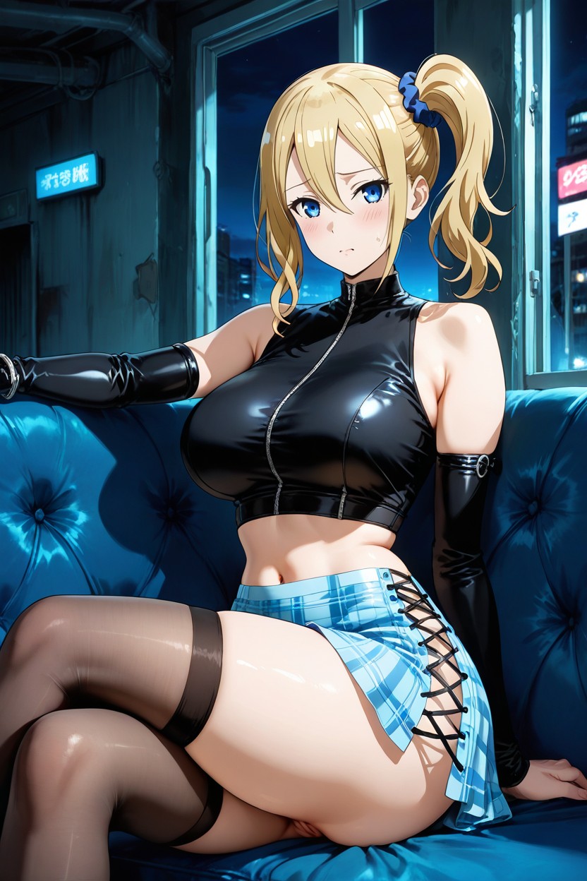 Perfect Legs, Worried About The Dark, Shaved Pussy Hentai AI Porn