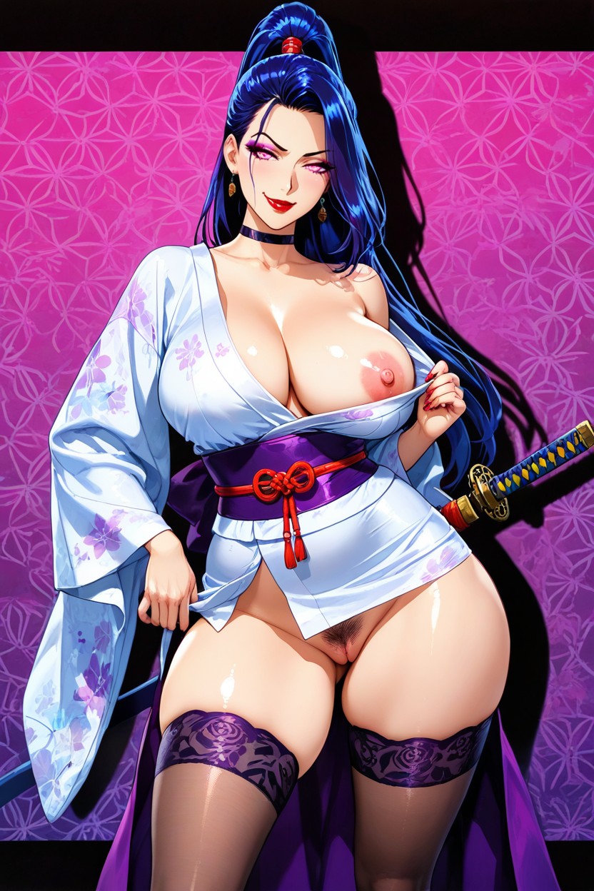 Disney Art Style, One Breast Out, Thigh High Stockings Hentai AI Porn