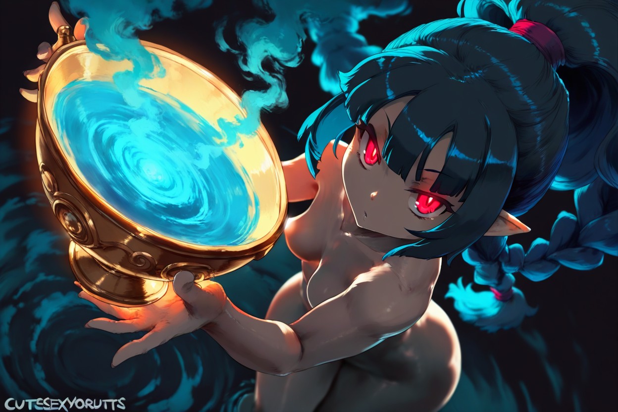 Magic Lamp Focus, Pure Black Hair, Rising Smoke Hentai AI Porn