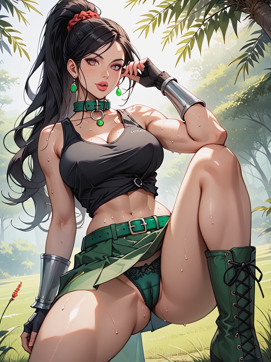 Front View, Knee Boots, Waist Shot Hentai AI Porn