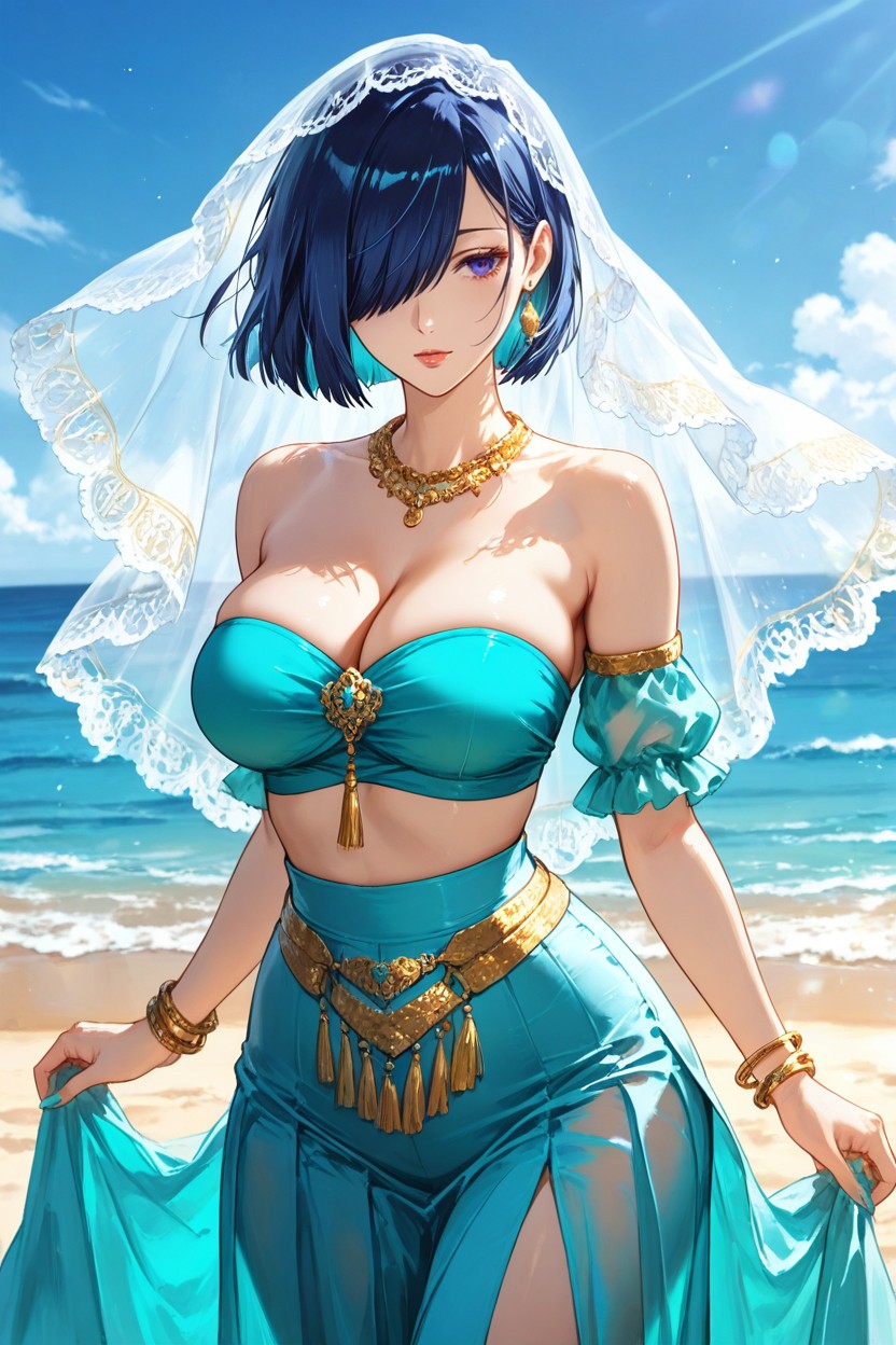 Shaped Body, Right Eye Covered By Hair, Solo Hentai AI Porn