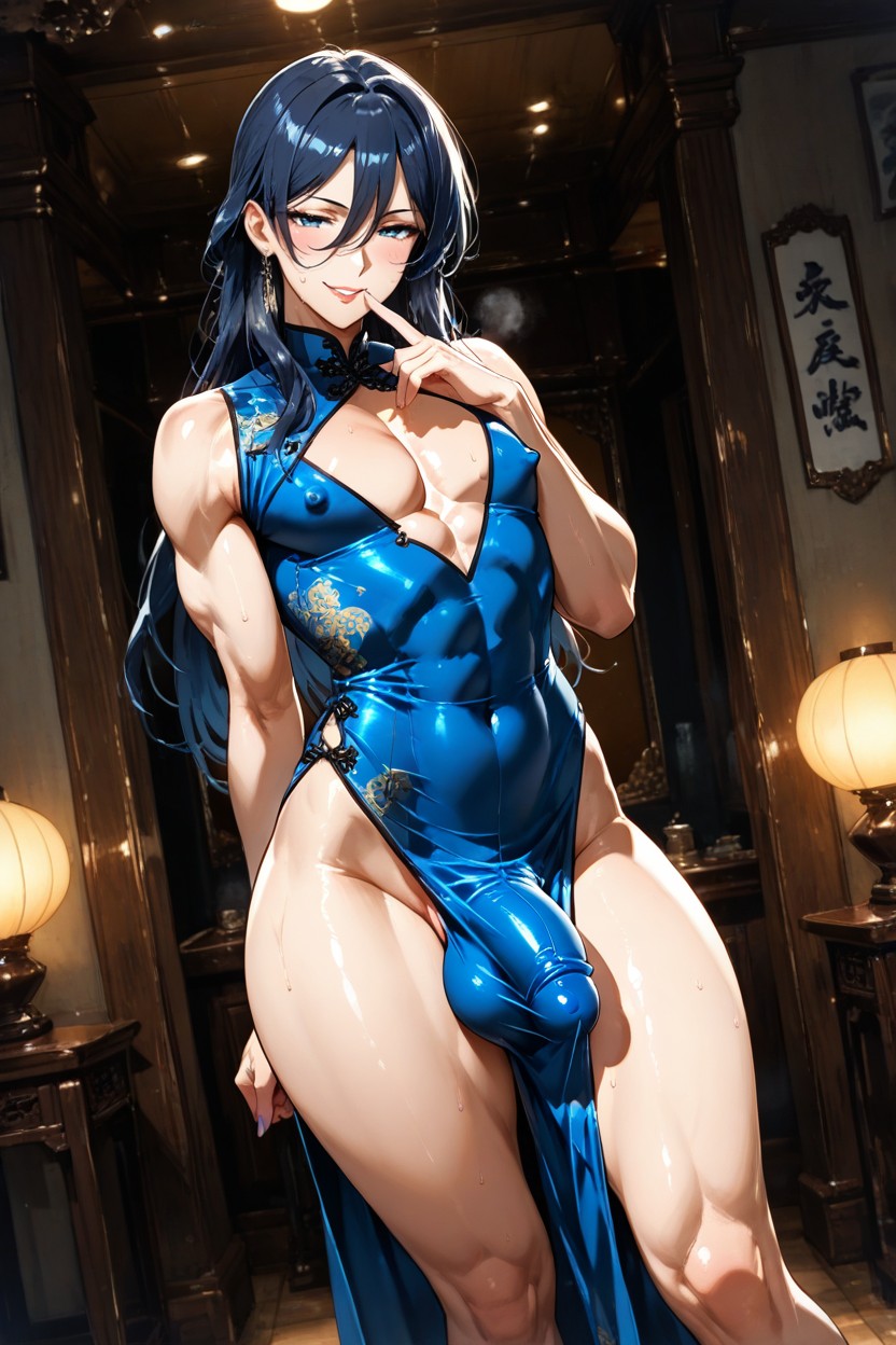Hair Between Eyes, Transforming Into Male, Front View Hentai AI Porn