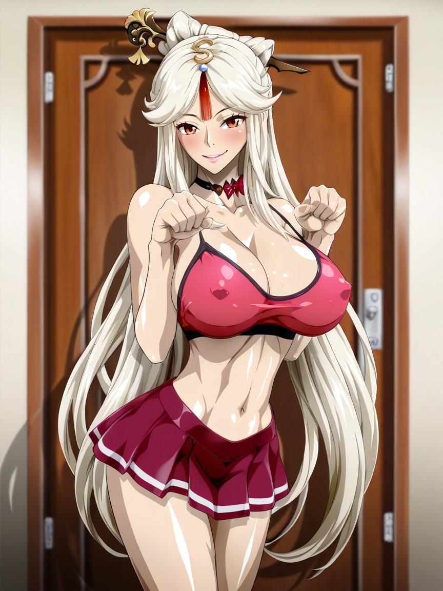Erect Nipples, Long Stretched Waist, Long Sleek Abdomen Hentai AI Porn