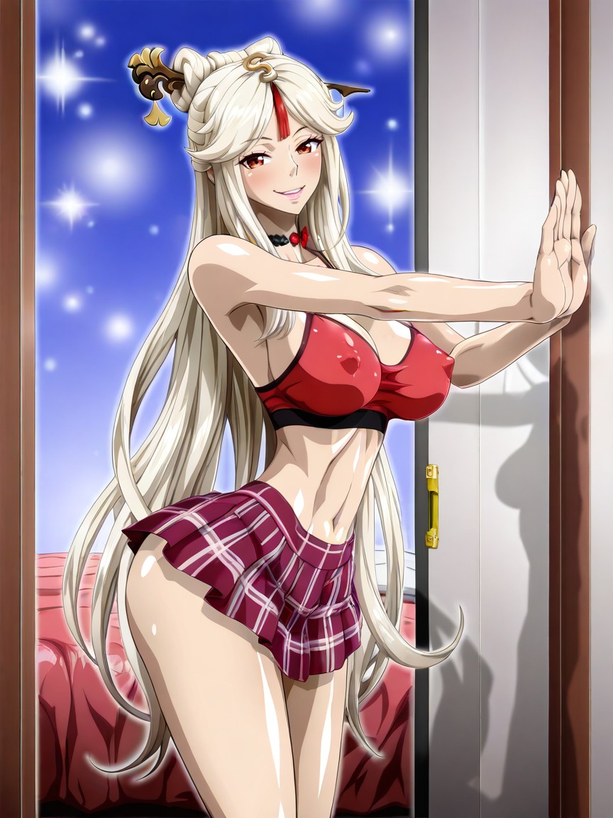 Side View, Sport Bra, Knees Together Hentai AI Porn