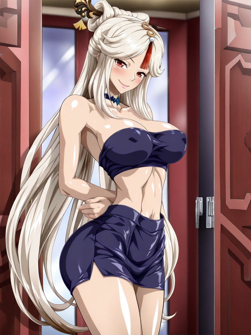 Standing Posing, Sleek Body, Mischievous (smiling While Blushing) Hentai AI Porn