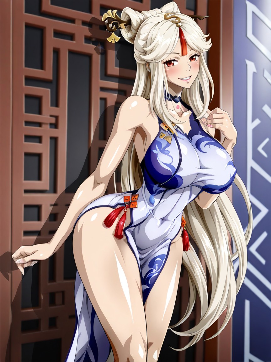 Side View, Horny Smile, Ningguang From Genshin Hentai AI Porn