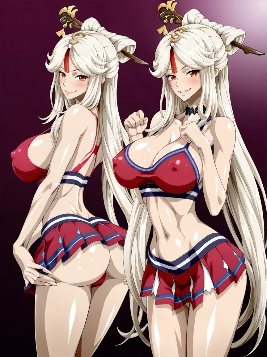 Very Arched Back, Micro Skirt, Happy Smile Hentai AI Porn