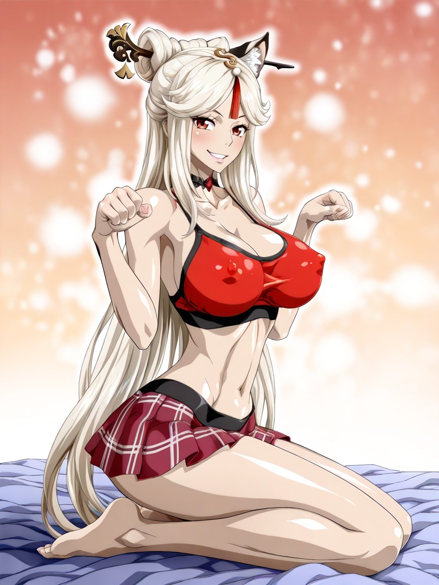Sport Bra, Side View, Horny Smile Hentai AI Porn