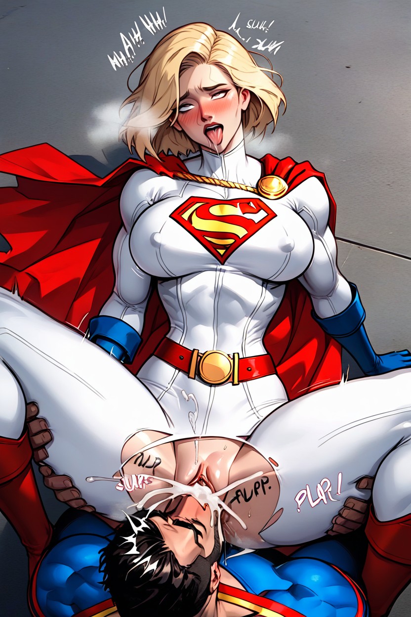 Head Tilt, White Powergirl Suit, Val Zod Hentai AI Porn