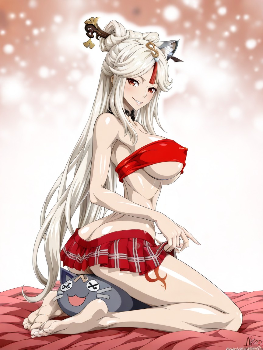 Extreme Body Proportions, Very Submissive Sit, Nel-zel Formula Art Style Hentai AI Porn