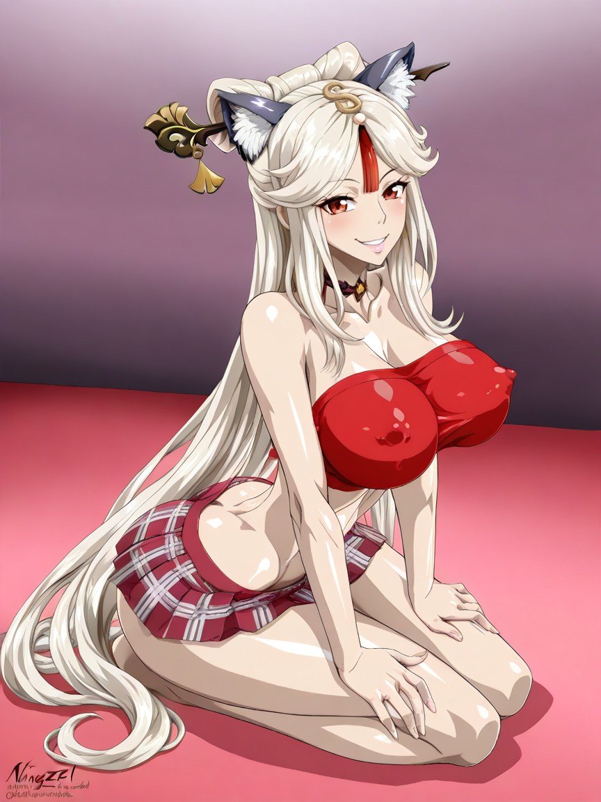 Looking At Viewer, Detailed Thighs, Glossy Skin Hentai AI Porn