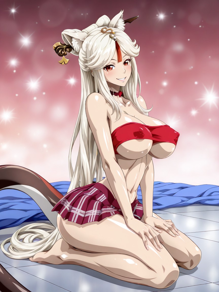 Medium Breast, Choker, Sleek Body Hentai AI Porn