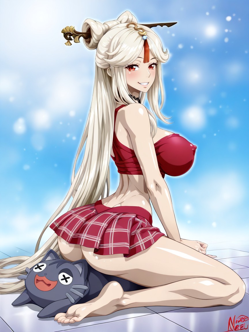 Ningguang From Genshin, Submissive Sit, Sitting On Her Butt Hentai AI Porn