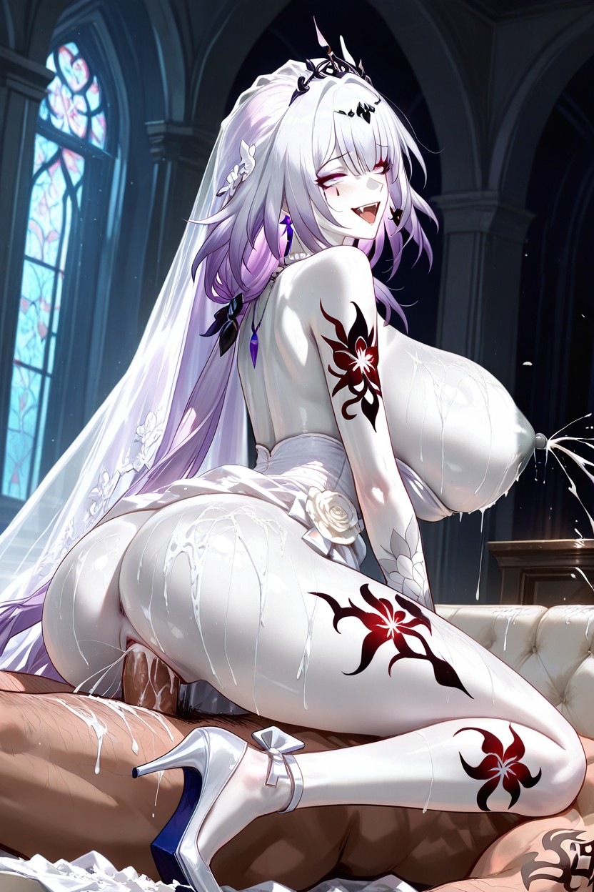 Rolling Eyes, Extraordinarily Gigantic Breasts, Slimmest Body Hentai AI Porn