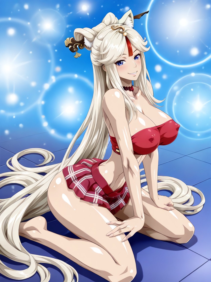Choker, Perfect Body, Submissive Kneeling Hentai AI Porn