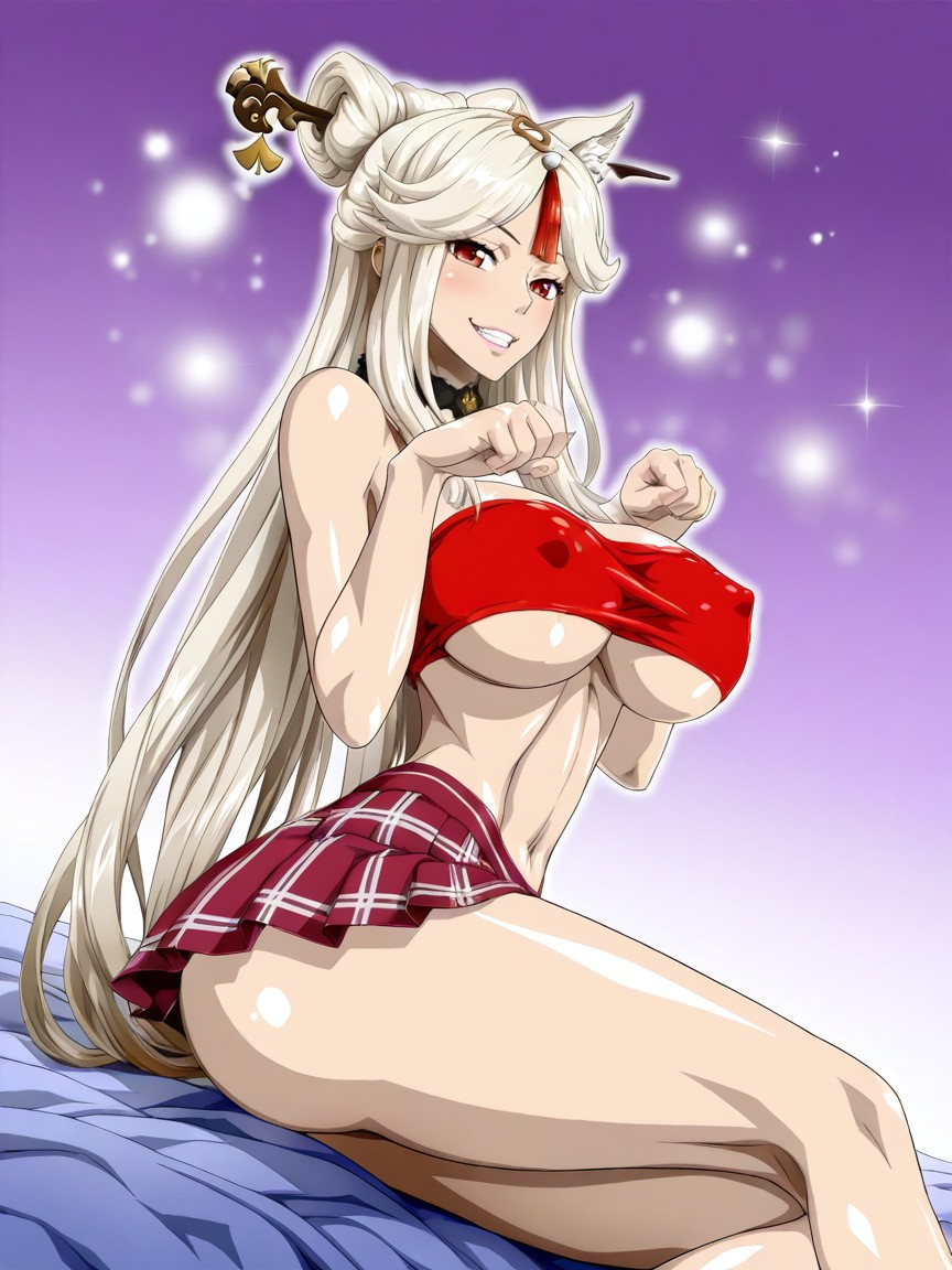 Neko Ears, Long Stretched Waist, Sexy Pose Hentai AI Porn