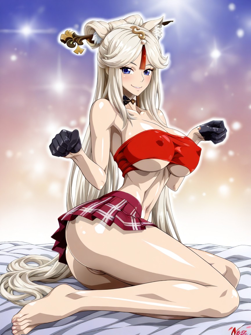 Sitting On The Floor, Stretched Abdomen, Perfect Anatomy Hentai AI Porn