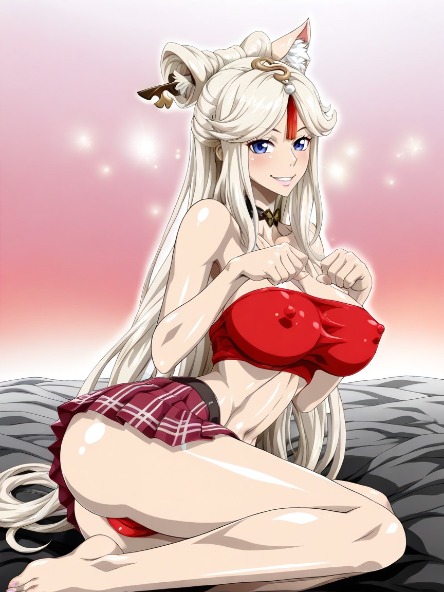 Seductive Gaze, Cat Pose, Beautiful Face Hentai AI Porn