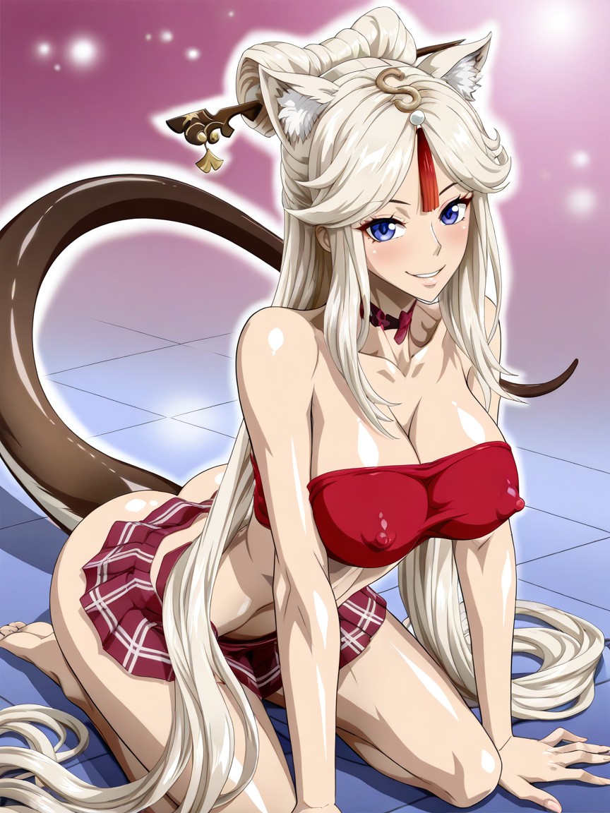 Micro Skirt, Beautiful Face, Extremely Sleek Body Hentai AI Porn