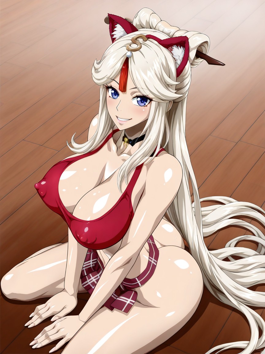 Wide Smile, Stretched Abdomen, Ass Exposed Hentai AI Porn