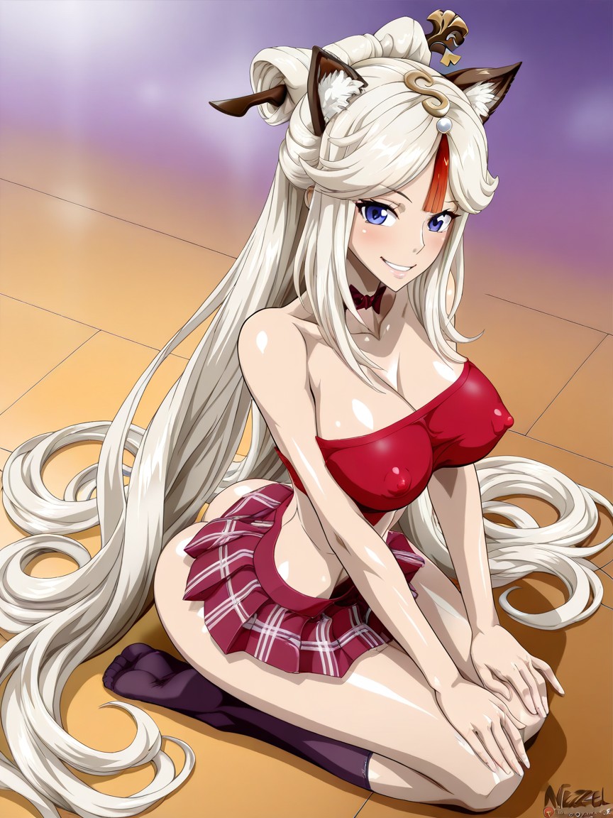 Very Arched Back, Pink Lips, Blue Eyes Hentai AI Porn