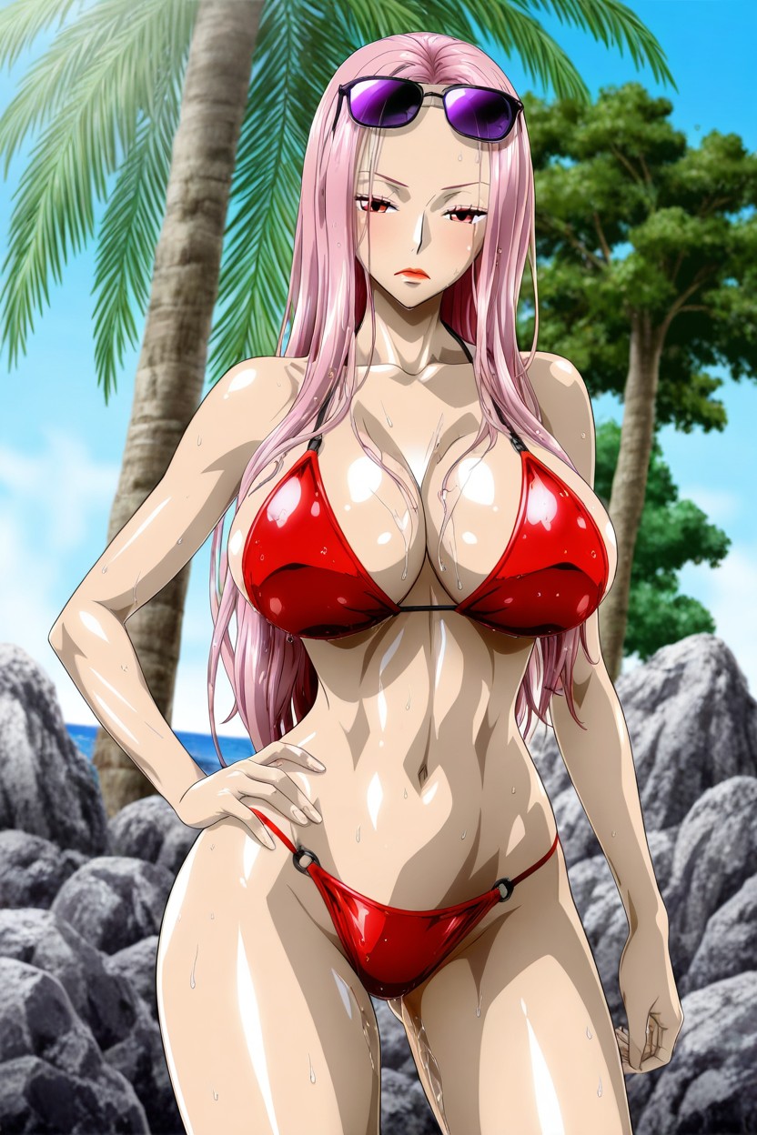 Her Eyes Half Close Eyes And Wide Closed Mouth, Wet Hair, Front Long Hair Hentai AI Porn