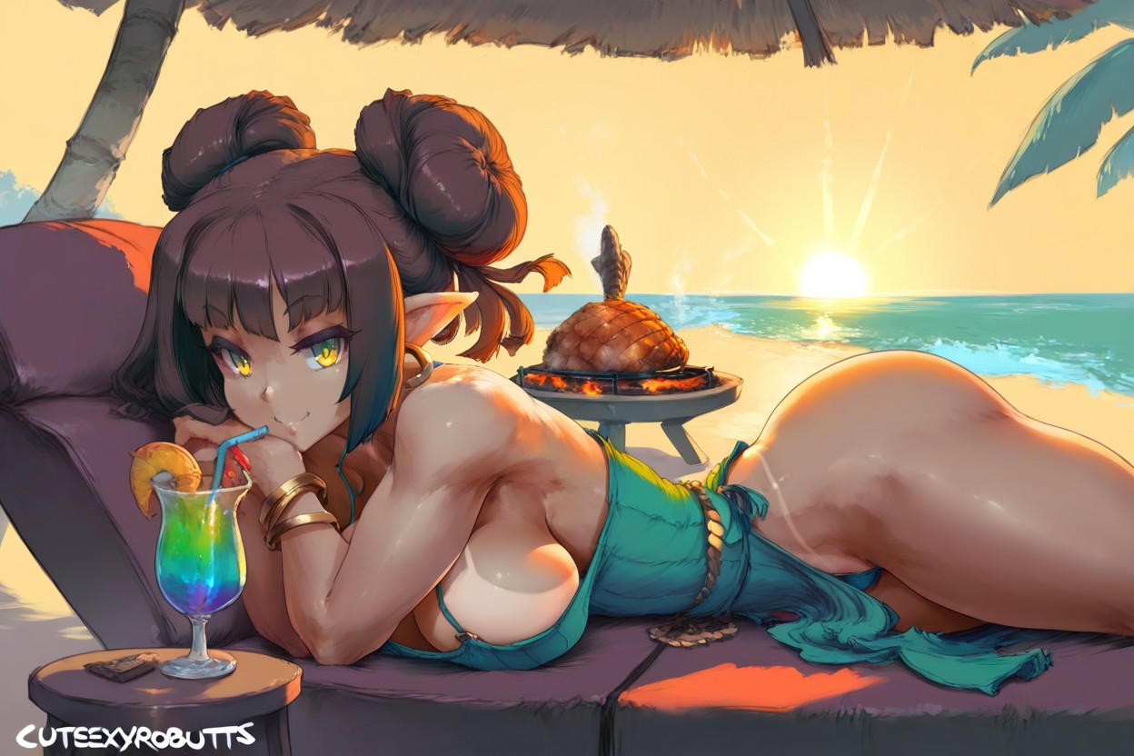 Hugging, Gold Ornaments, Rim Lighting Hentai AI Porn