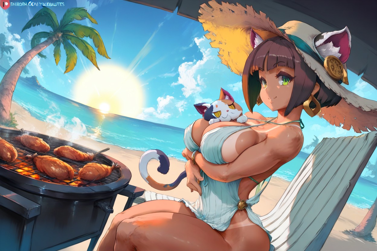 Feline Has Yellow Eyes, Cutesexyrobutts Style, 18+ Hentai IA