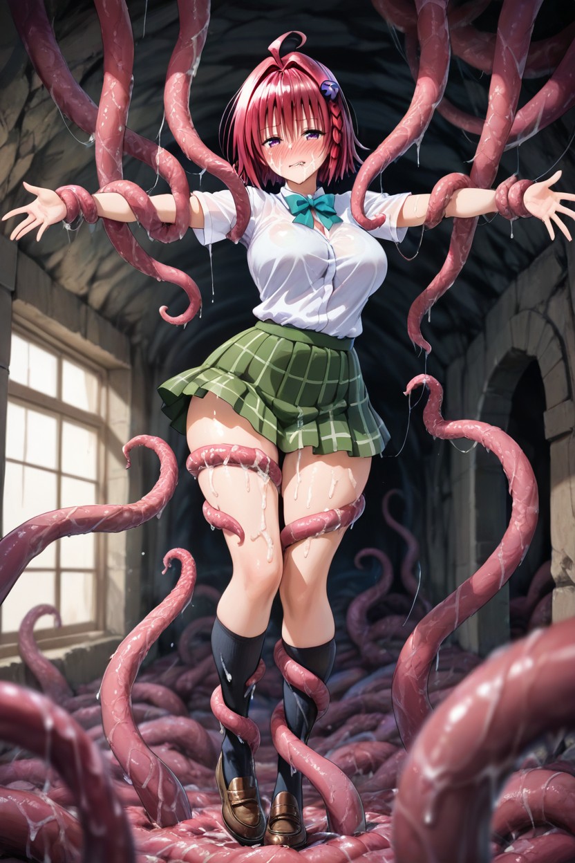 Hair Badly, Pleated Skirt, Panting Porno IA Hentai