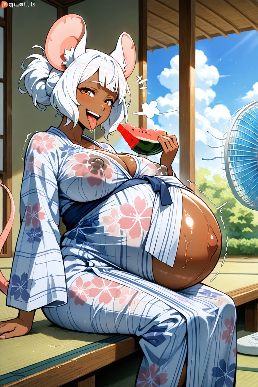 Electric Fan Is Blowing Air, Happy, Trembling Hentai AI Porn