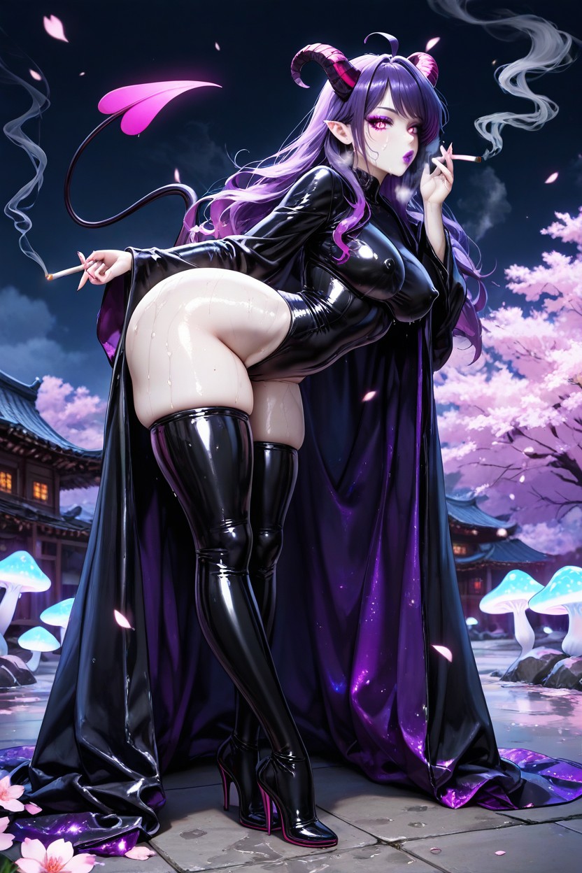 Glowing Mushrooms, Form Fitting Clothes, Asian Village Hentai AI Porn