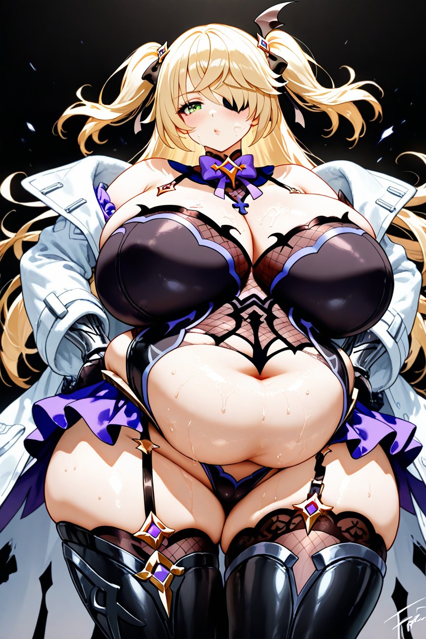 Hyper Fat Legs, Wide Fat Waist, White Skin Hentai AI Porn