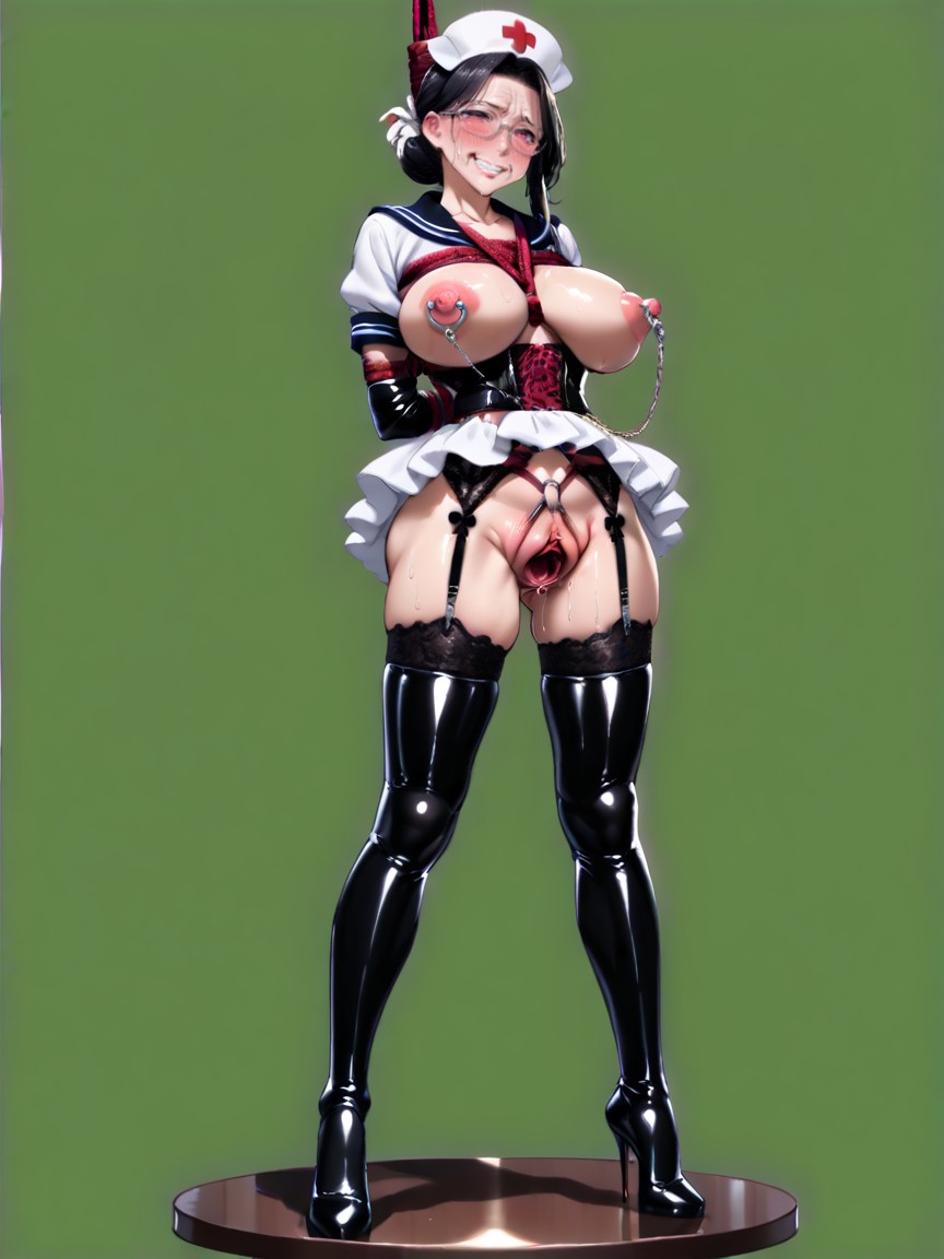 Lace Garter Belt, Full Body, Ruffle Miniskirt Hentai AI Porn