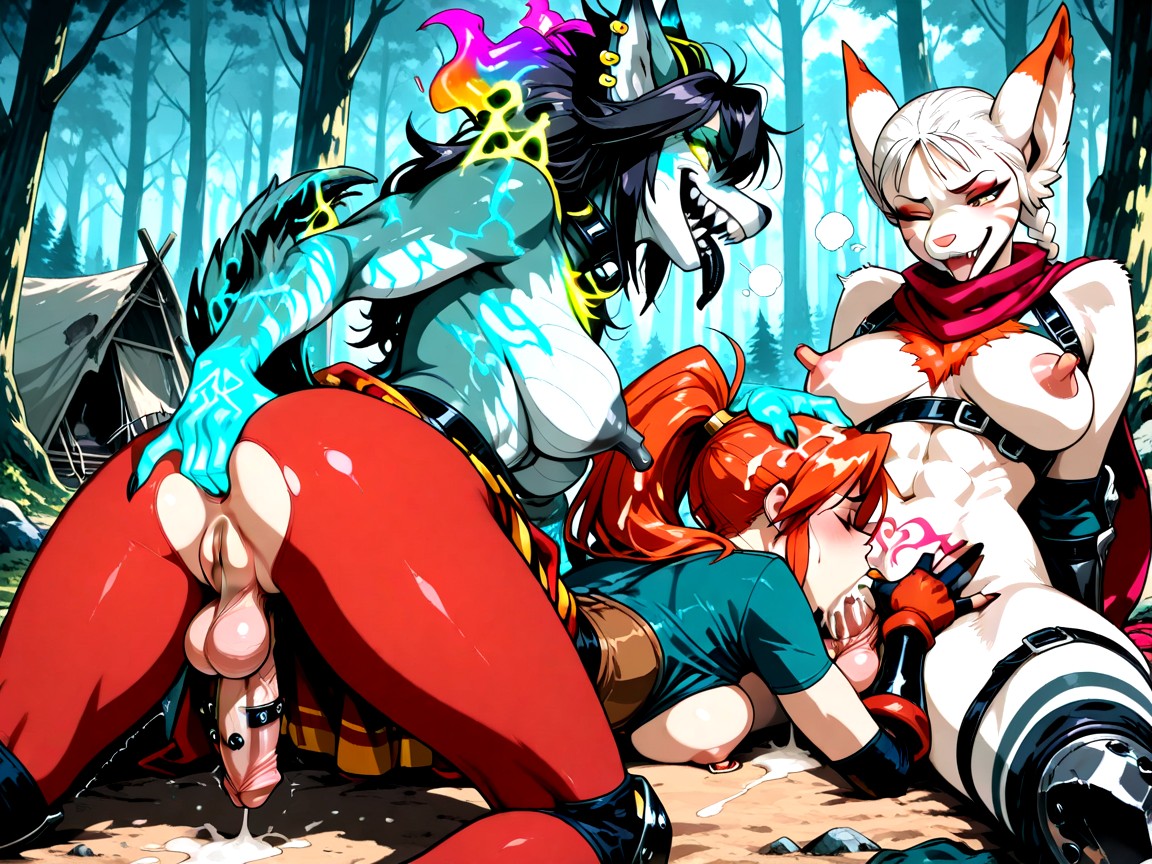 Claws, Bite, Teal Leotard Hentai AI Porn