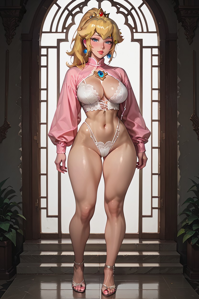 Medium Breast, Navel Seen, Girl Hentai AI Porn