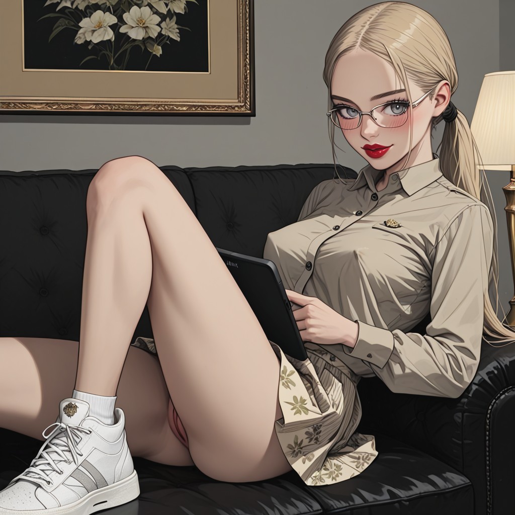 Natural Brown Skin, Lip Liner, Medium Breast Hentai AI Porn