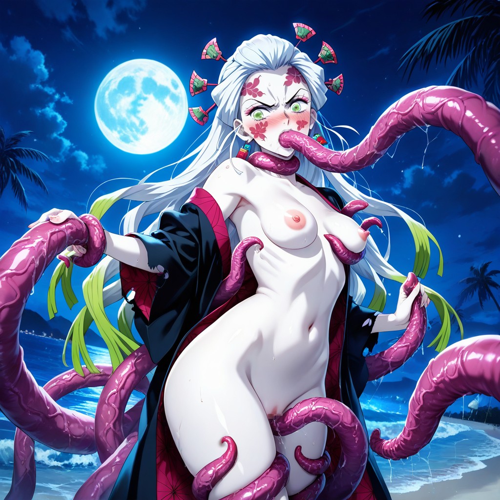 Embarrassed , Perfect Waistlines, Tentacles Stalk Her From Behind Hentai AI Porn