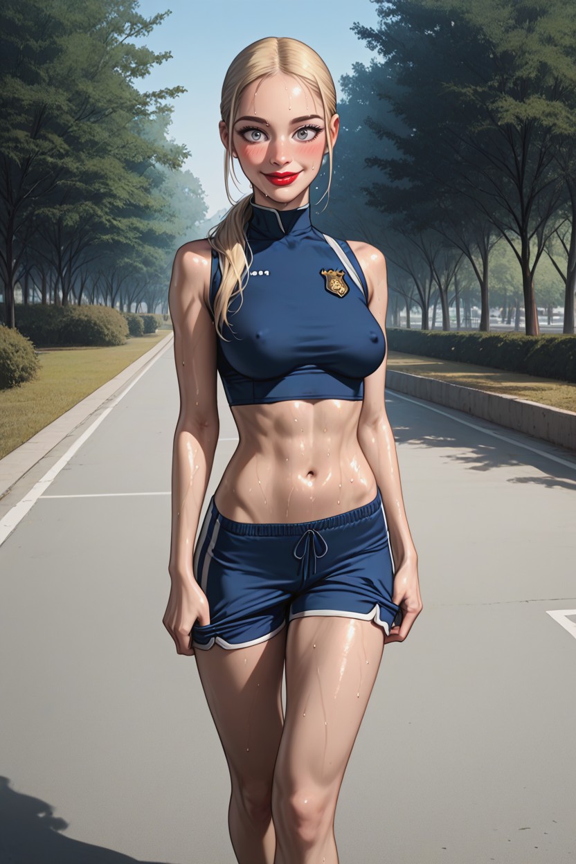 Sport Clothes, From Above View, Big Lips Hentai AI Porn