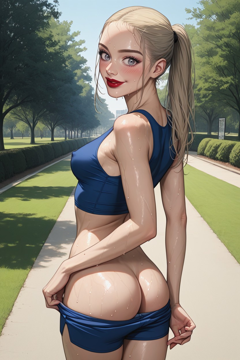 Surprise Face, Blue Croppedshorts, Shorterleg Hentai AI Porn