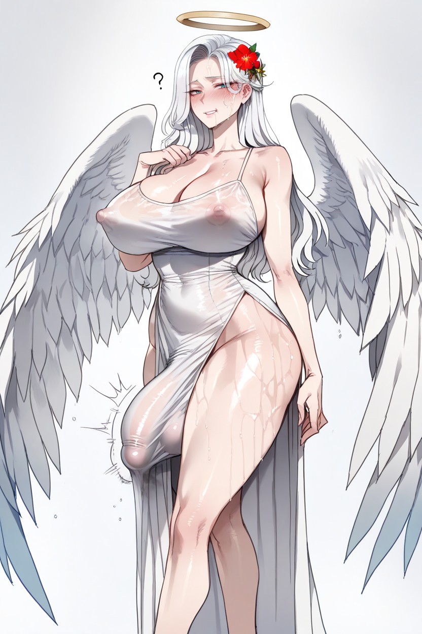 Confused Face, Bust Shot, Angel Halo Hentai AI Porn